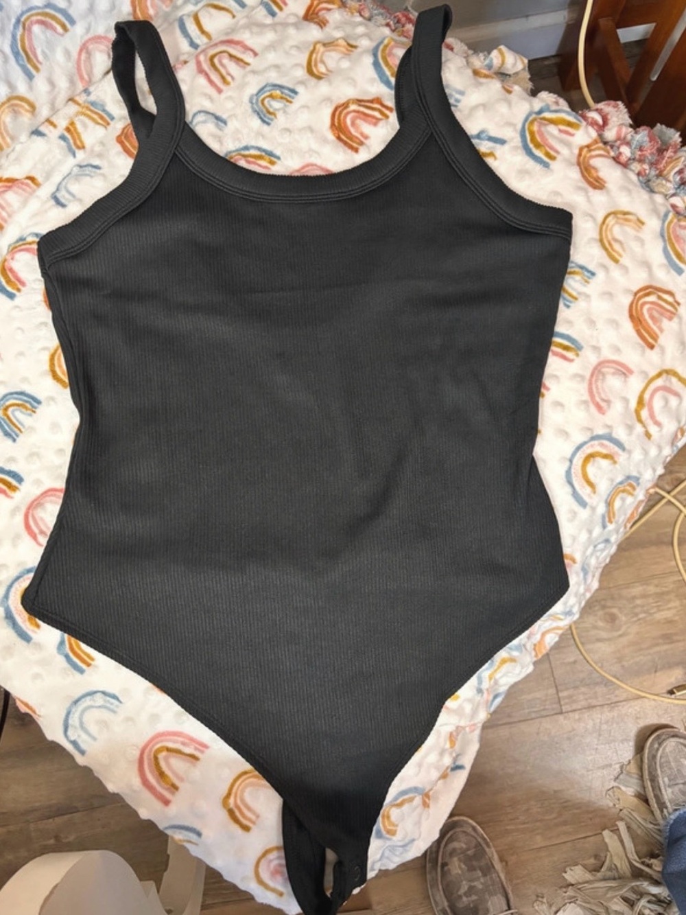 wild fable Black Ribbed Women’s One-Piece Bodysuit